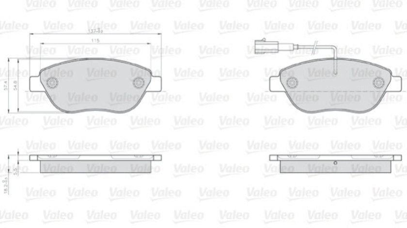 Set placute frana,frana disc punte fata (872708 VALEO) FIAT