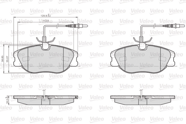 Set placute frana,frana disc punte fata (872801 VALEO) Citroen,FIAT,PEUGEOT