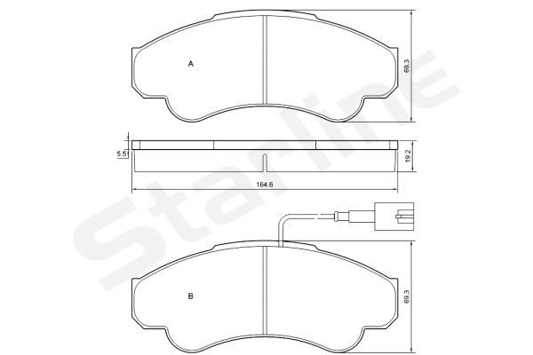 Set placute frana,frana disc punte fata (BDS840P STARLINE) Citroen,FIAT,PEUGEOT