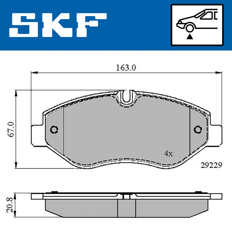 Set placute frana,frana disc punte fata (VKBP80089 SKF) IVECO