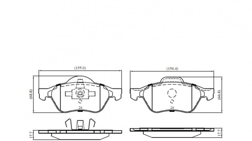 Set placute frana,frana disc punte fata (VKBP80127 SKF) RENAULT