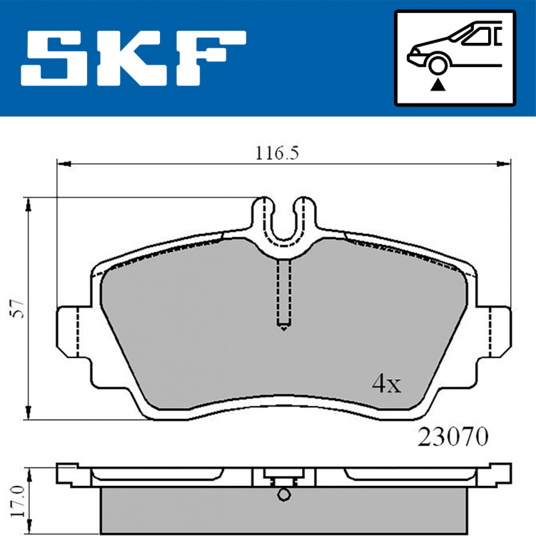 Set placute frana,frana disc punte fata (VKBP80220 SKF) MERCEDES-BENZ