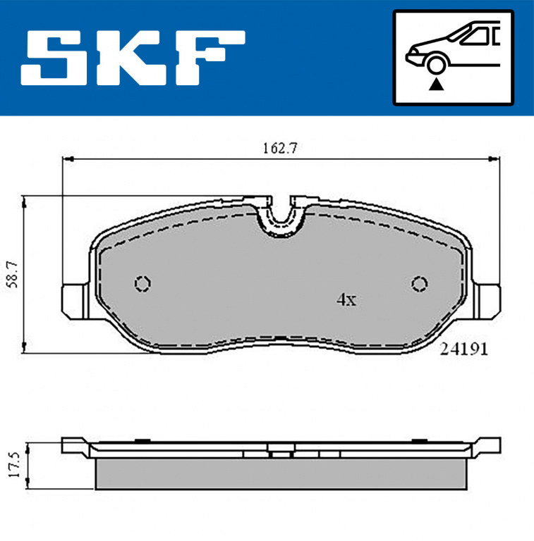 Set placute frana,frana disc punte fata (VKBP80306 SKF) LAND ROVER,SUZUKI