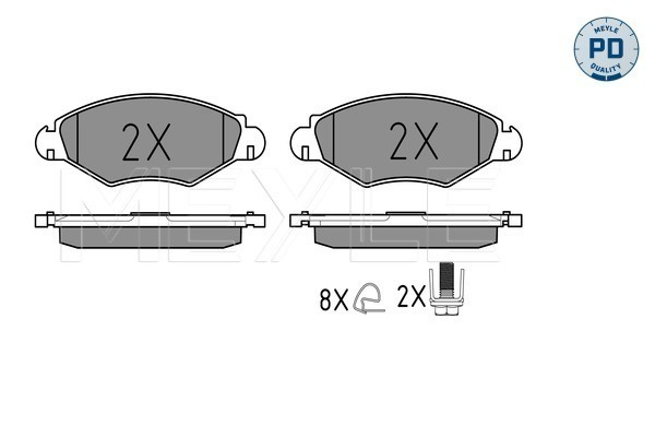 Set placute frana,frana disc punte fata (0252359718PD MEYLE) PEUGEOT