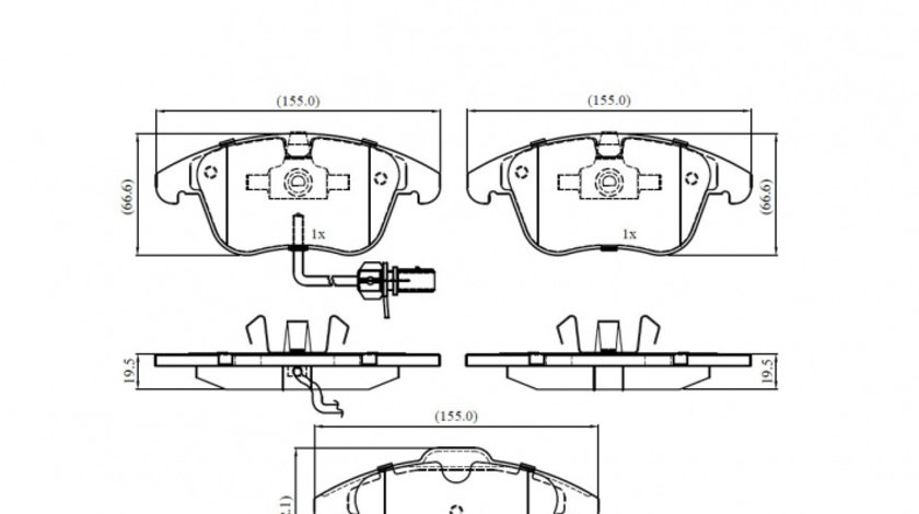 Set placute frana,frana disc punte fata (VKBP80046E SKF) AUDI