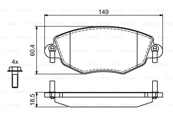 Set placute frana,frana disc punte fata (0986494724 BOSCH) FORD,JAGUAR