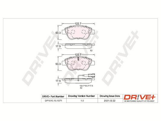 Set placute frana,frana disc punte fata (DP1010101071 DRIVE) ABARTH,ALFA ROMEO,CHRYSLER,Citroen,FIAT,LANCIA,PEUGEOT