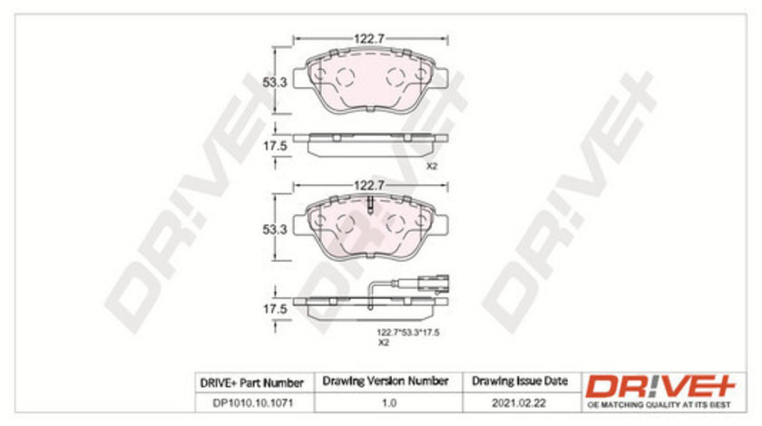 Set placute frana,frana disc punte fata (DP1010101071 DRIVE) ABARTH,ALFA ROMEO,CHRYSLER,Citroen,FIAT,LANCIA,PEUGEOT