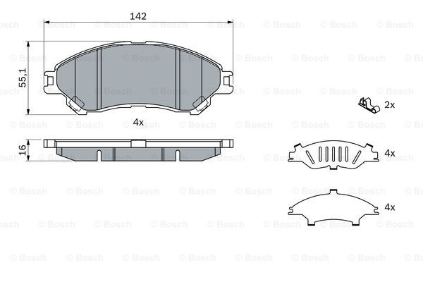 Set placute frana,frana disc punte fata (0986494742 BOSCH) SUZUKI