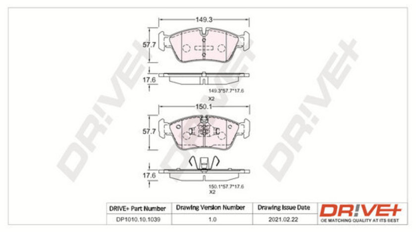 Set placute frana,frana disc punte fata (DP1010101039 DRIVE) BMW