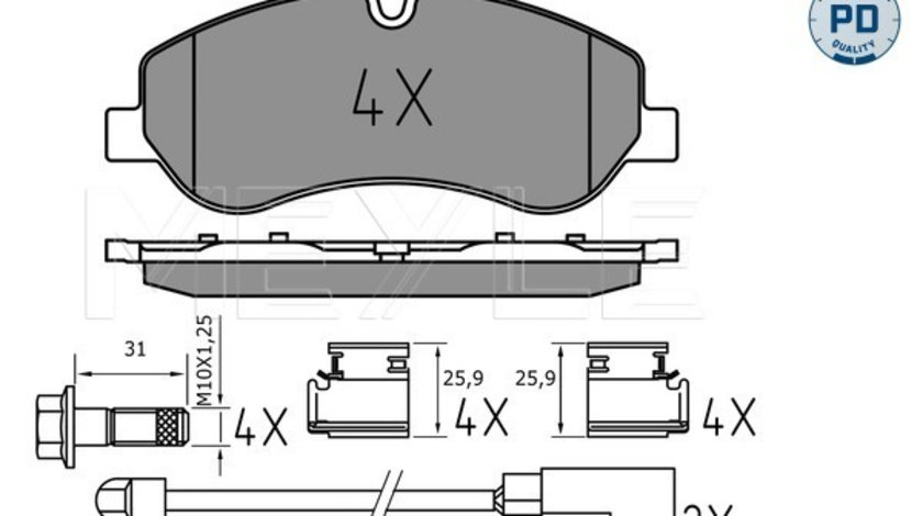 Set placute frana,frana disc punte fata (0252560217PD MEYLE) FORD