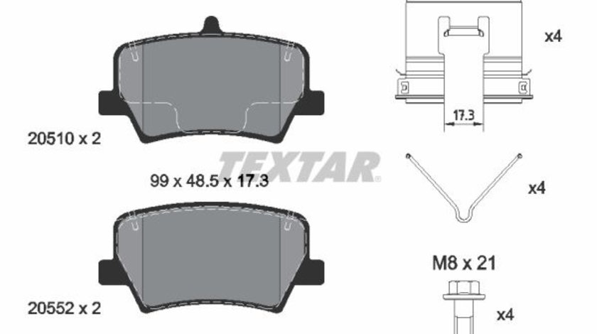 Set placute frana,frana disc puntea spate (2051001 TEXTAR) GEELY,LYNK & CO,VOLVO,VOLVO ASIA