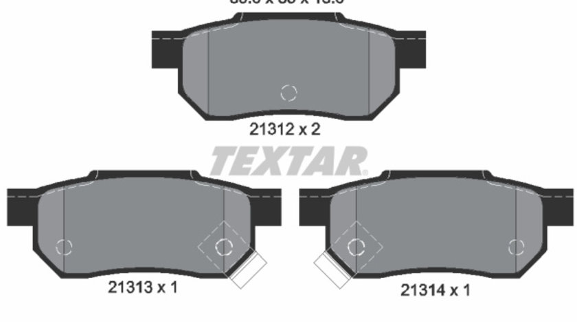 Set placute frana,frana disc puntea spate (2131201 TEXTAR) ACURA,HONDA,HONDA (GAC),MG,ROVER,SUZUKI