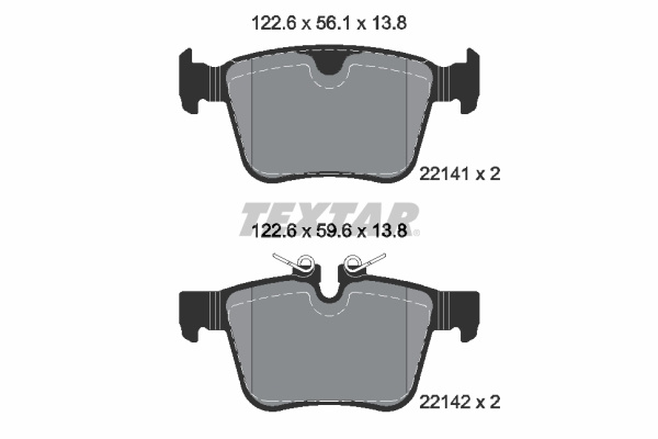 Set placute frana,frana disc puntea spate (2214103 TEXTAR) JAGUAR