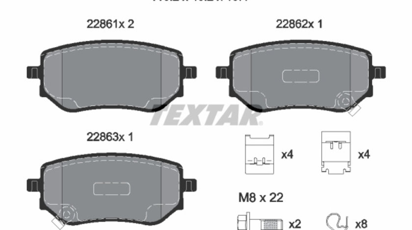 Set placute frana,frana disc puntea spate (2286101 TEXTAR) MERCEDES-BENZ,NISSAN,RENAULT