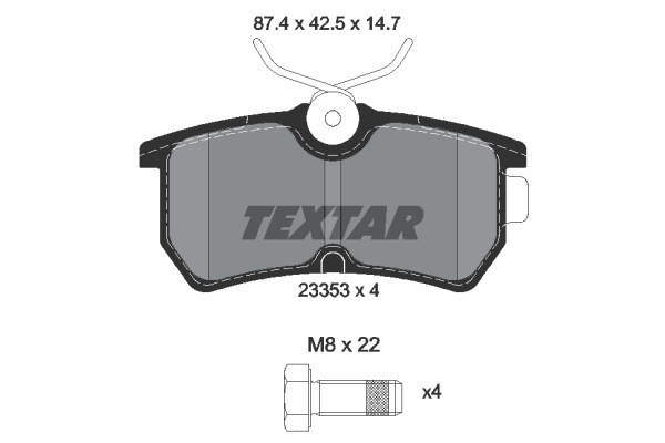 Set placute frana,frana disc puntea spate (2335301 TEXTAR) FORD,FORD AUSTRALIA,FORD USA