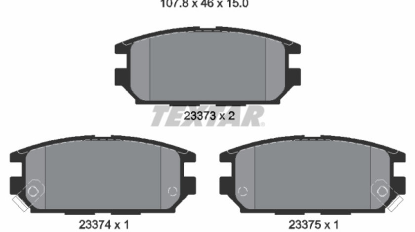 Set placute frana,frana disc puntea spate (2337301 TEXTAR) DODGE,MITSUBISHI,MITSUBISHI (SOUEAST)