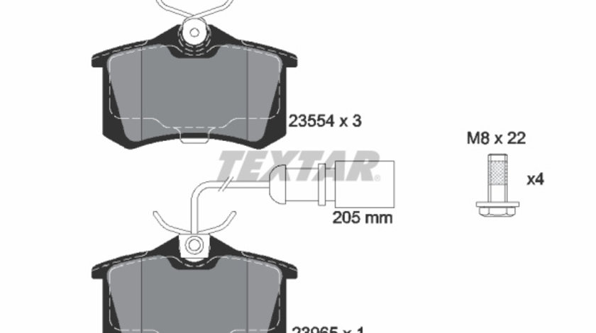 Set placute frana,frana disc puntea spate (2355403 TEXTAR) FORD,SEAT,VW