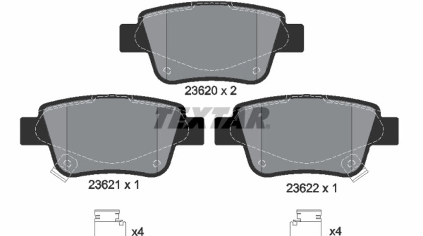 Set placute frana,frana disc puntea spate (2362002 TEXTAR) JOYLONG,TOYOTA