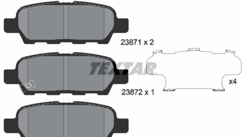 Set placute frana,frana disc puntea spate (2387101 TEXTAR) FENGSHEN,INFINITI,INFINITI (DFAC),NISSAN,NISSAN (DFAC),RENAULT,SAMSUNG,SUZUKI