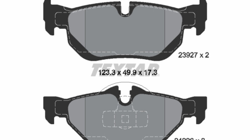 Set placute frana,frana disc puntea spate (2392701 TEXTAR) BMW,BMW (BRILLIANCE),ZINORO