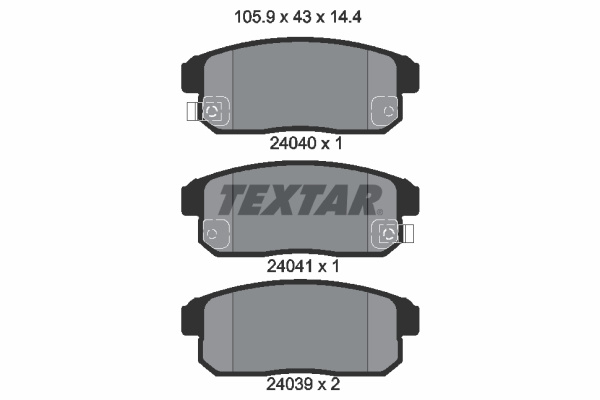 Set placute frana,frana disc puntea spate (2404001 TEXTAR) CHEVROLET,NISSAN,SUZUKI