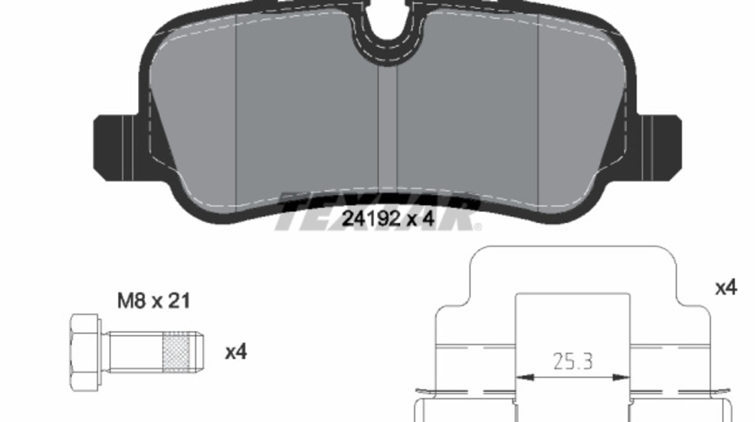 Set placute frana,frana disc puntea spate (2419201 TEXTAR) LAND ROVER