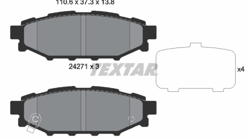 Set placute frana,frana disc puntea spate (2427101 TEXTAR) SCION,SUBARU,TOYOTA