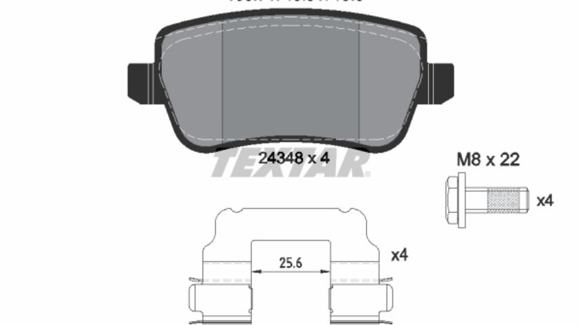 Set placute frana,frana disc puntea spate (2434802 TEXTAR) FIAT