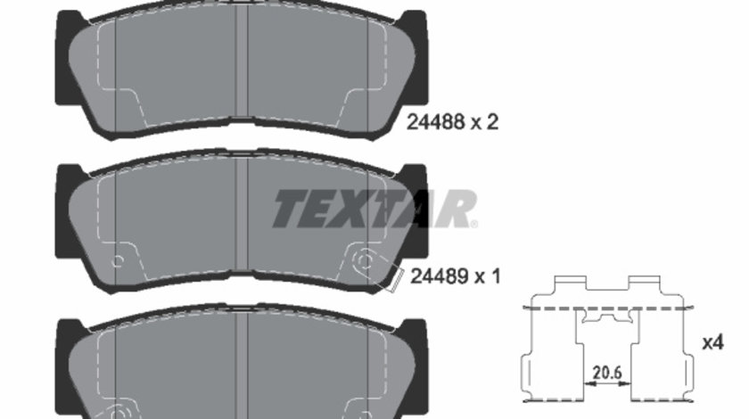 Set placute frana,frana disc puntea spate (2448801 TEXTAR) CHANGFENG,FENGXING,HAWTAI,HYUNDAI,HYUNDAI (HUATAI),INOKOM,JAC,MAXUS