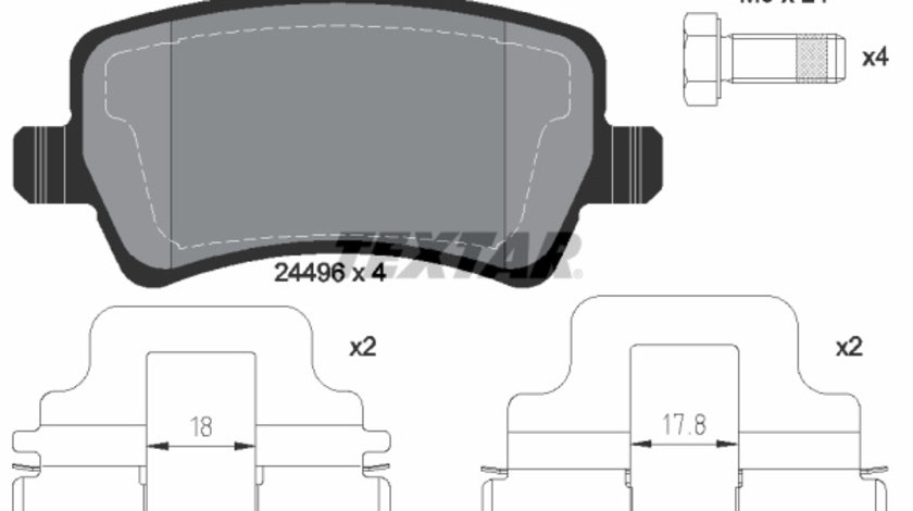 Set placute frana,frana disc puntea spate (2449602 TEXTAR) FORD,FORD (CHANGAN),LAND ROVER,VOLVO,VOLVO (CHANGAN),VOLVO ASIA