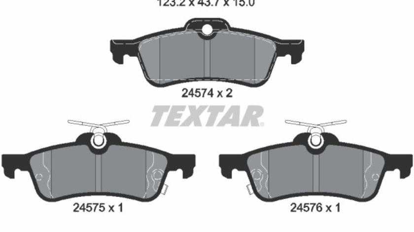 Set placute frana,frana disc puntea spate (2457401 TEXTAR) DAIHATSU,TOYOTA