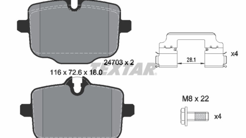 Set placute frana,frana disc puntea spate (2470301 TEXTAR) BMW