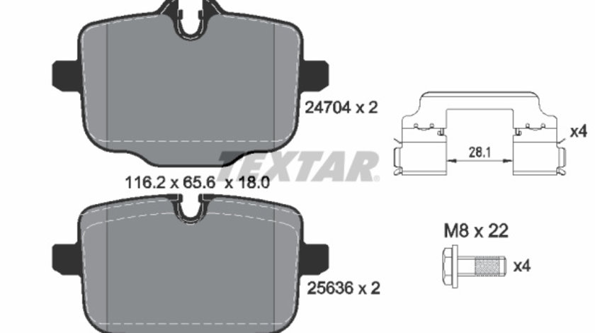 Set placute frana,frana disc puntea spate (2470401 TEXTAR) BMW,BMW (BRILLIANCE)