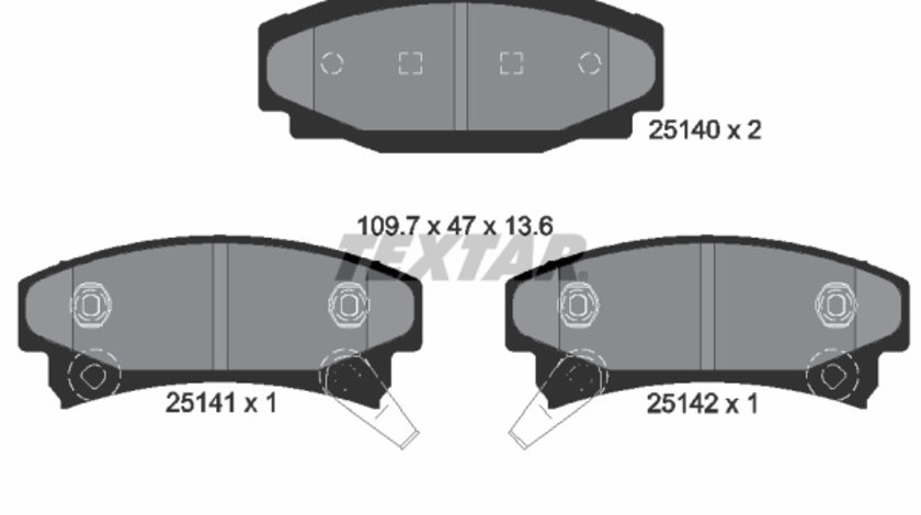 Set placute frana,frana disc puntea spate (2514001 TEXTAR) BUICK,CADILLAC