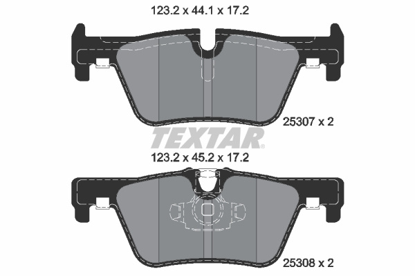 Set placute frana,frana disc puntea spate (2530701 TEXTAR) BMW