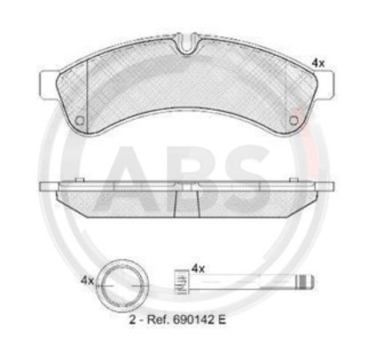 Set placute frana,frana disc puntea spate (37638 ABS) AC,IVECO