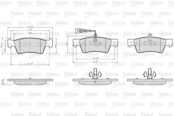 Set placute frana,frana disc puntea spate (872367 VALEO)