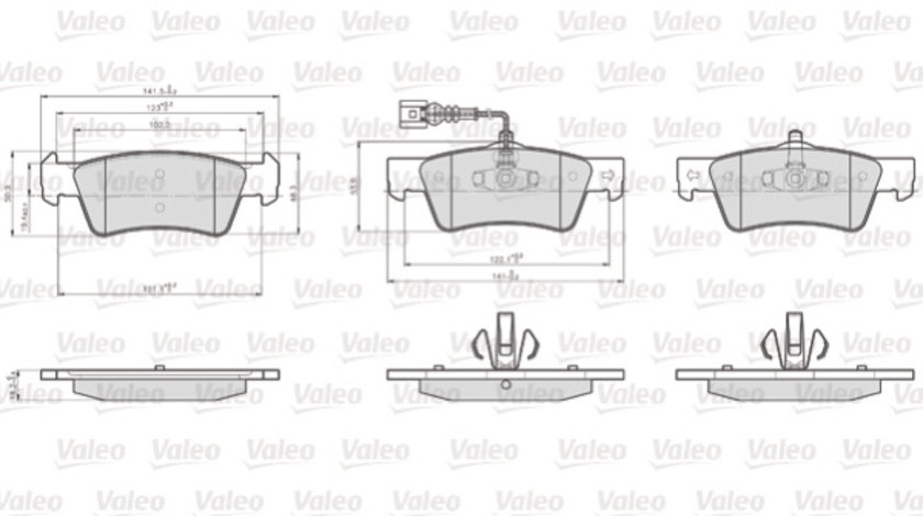 Set placute frana,frana disc puntea spate (872367 VALEO)