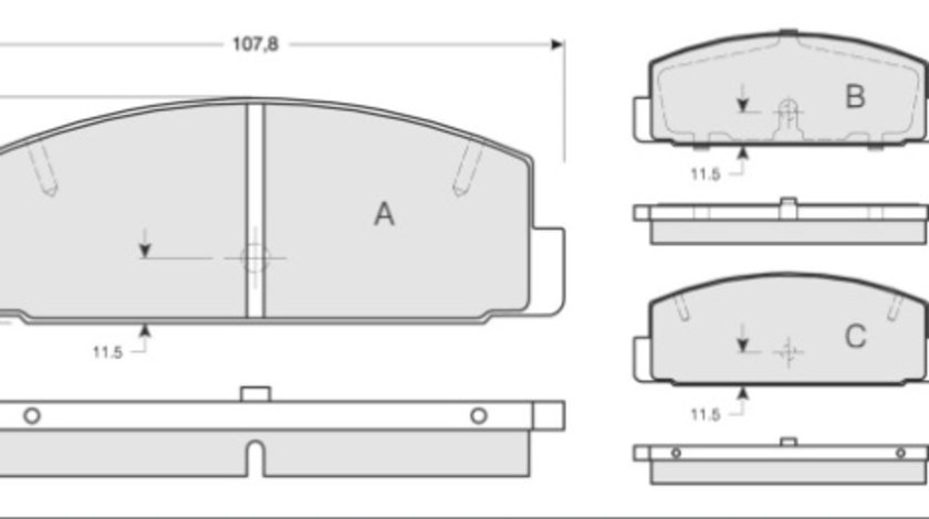 Set placute frana,frana disc puntea spate (MT575 MTR) MAZDA