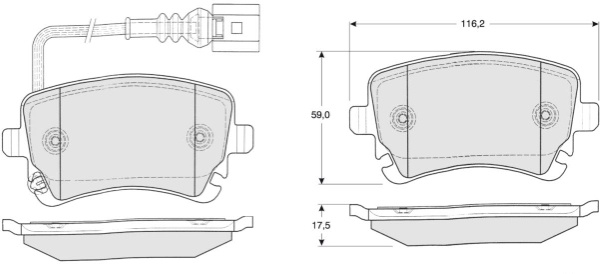 Set placute frana,frana disc puntea spate (MT577 MTR) BENTLEY,VW