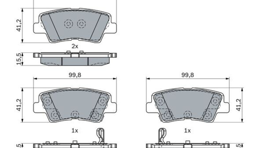 Set placute frana,frana disc puntea spate (0986424959 BOSCH) HYUNDAI