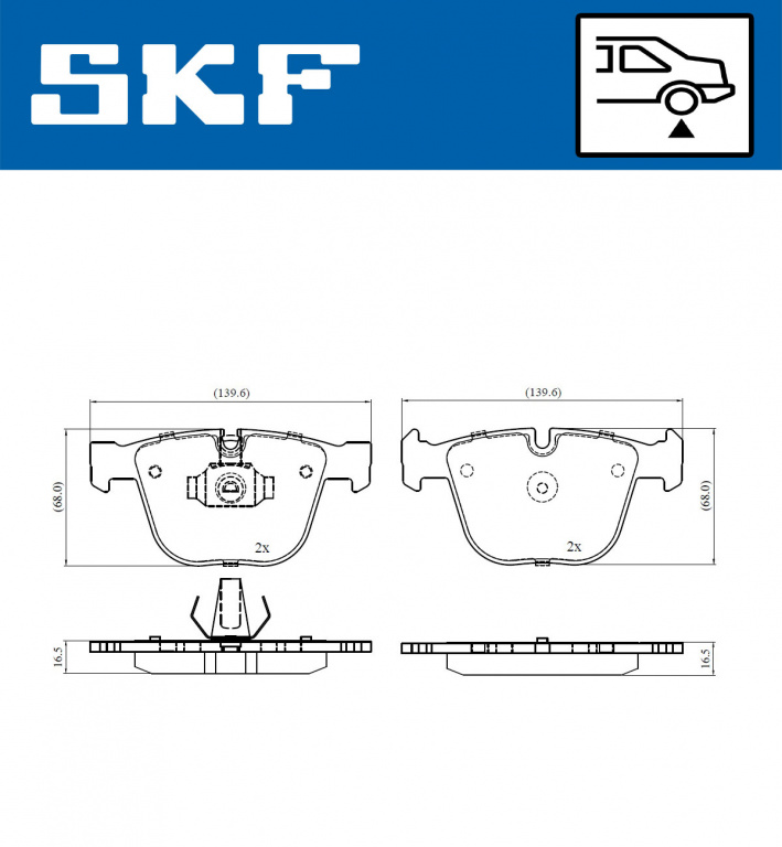 Set placute frana,frana disc puntea spate (VKBP90471 SKF) BENTLEY,BMW,ROLLS-ROYCE