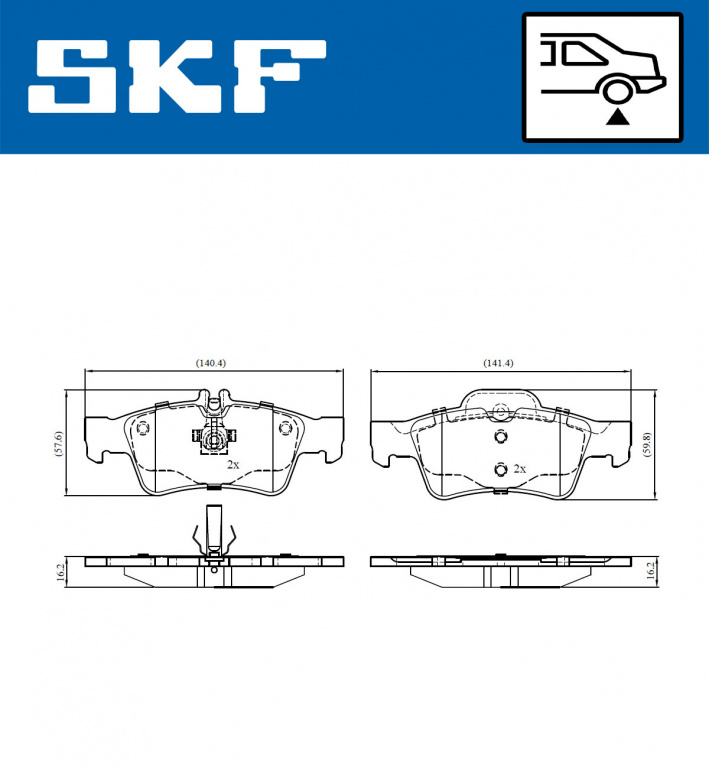 Set placute frana,frana disc puntea spate (VKBP90065 SKF) MERCEDES-BENZ,PORSCHE,TOYOTA,VAUXHALL