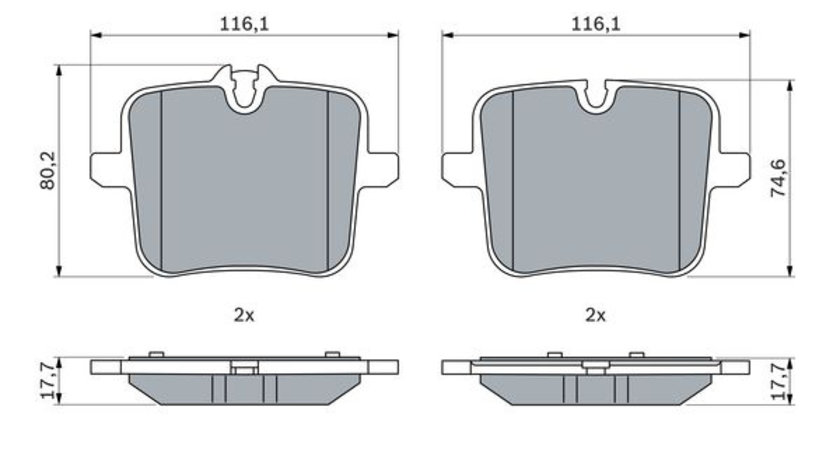 Set placute frana,frana disc puntea spate (0986424923 BOSCH) BMW