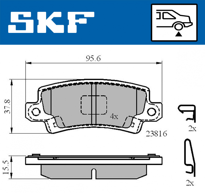 Set placute frana,frana disc puntea spate (VKBP90208A SKF) TOYOTA