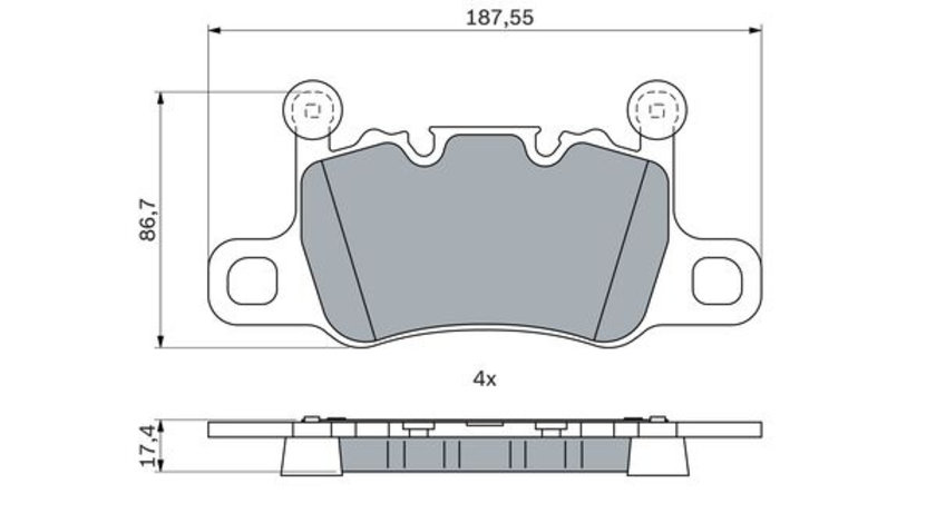 Set placute frana,frana disc puntea spate (0986424926 BOSCH) PORSCHE