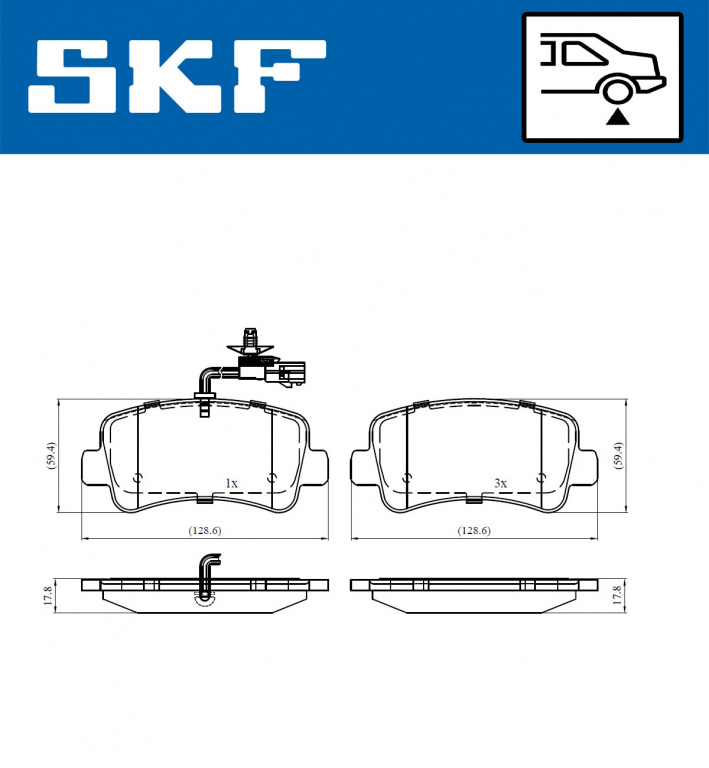 Set placute frana,frana disc puntea spate (VKBP90010E SKF) NISSAN,OPEL,RENAULT,VAUXHALL