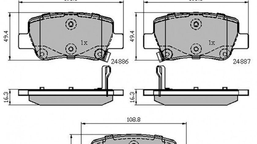 Set placute frana,frana disc puntea spate (VKBP90458A SKF) TOYOTA