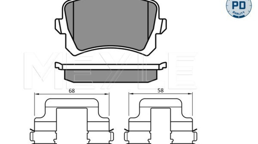 Set placute frana,frana disc puntea spate (0252448317PD MEYLE) AUDI,AUDI (FAW),SEAT,VW